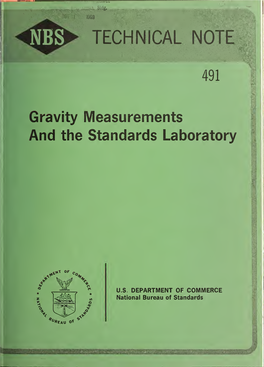 Gravity Measurements and the Standards Laboratory