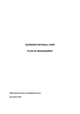 Goobang National Park Plan of Managementdownload