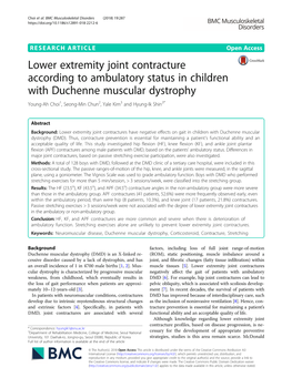 Lower Extremity Joint Contracture According to Ambulatory Status in Children with Duchenne Muscular Dystrophy