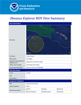 Okeanos Explorer ROV Dive Summary