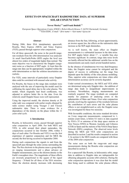 Effects on Spacecraft Radiometric Data at Superior Solar Conjunction