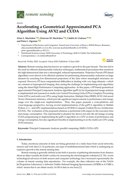 Accelerating a Geometrical Approximated PCA Algorithm Using AVX2 and CUDA