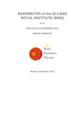 31St Barometer of the Elcano Royal Institute