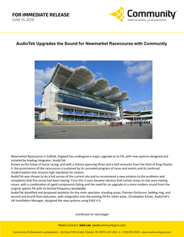 Audiotek Upgrades the Sound for Newmarket Racecourse with Community