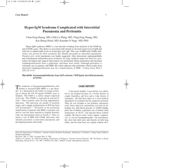 Hyper-Igm Syndrome Complicated with Interstitial Pneumonia and Peritonitis