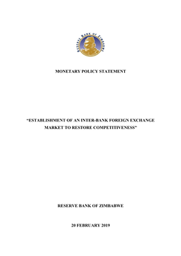 2019 Monetary Policy Statement