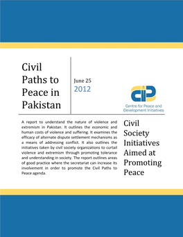 Civil Paths to Peace in Pakistan