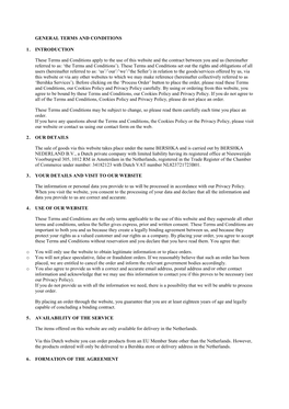 General Terms and Conditions 1