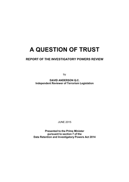 A Question of Trust