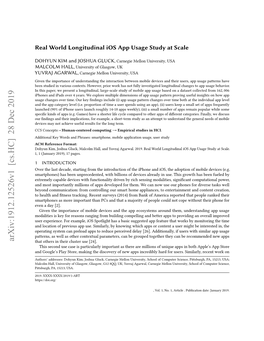 Real World Longitudinal Ios App Usage Study at Scale