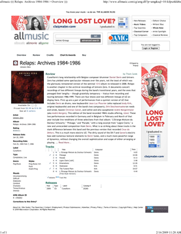 Allmusic ((( Relaps: Archiv