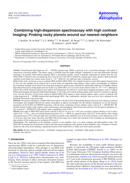 Combining High-Dispersion Spectroscopy with High Contrast Imaging: Probing Rocky Planets Around Our Nearest Neighbors