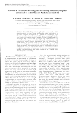 Patterns in the Composition of Ground-Dwelling Araneomorph Spider Communities in the Western Australian Wheatbelt