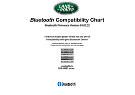 Bluetooth Compatibility Chart Bluetooth Firmware Version 01.07.02