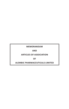 Memorandum & Articles of Association (W.E.F. 27Th July, 2018)