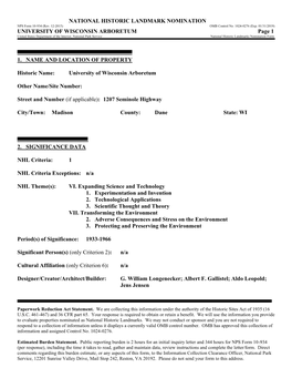 NOMINATION NPS Form 10-934 (Rev