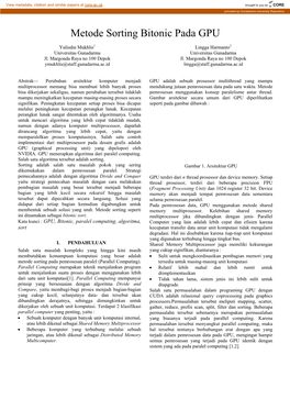 Metode Sorting Bitonic Pada GPU