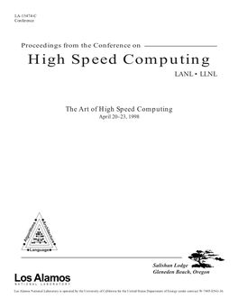 High Speed Computing LANL • LLNL