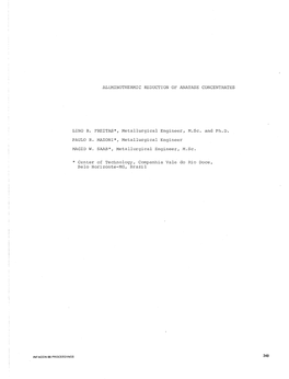 Aluminothermic Reduction of Anatase Concentrates Lino