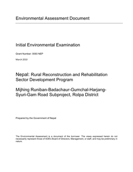 40554-022: Rural Reconstruction and Rehabilitation Sector Development