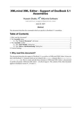 Xmlmind XML Editor - Support of Docbook 5.1 Assemblies