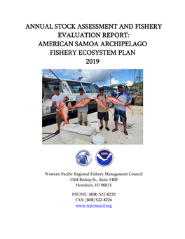 American Samoa Archipelago Fishery Ecosystem Plan 2019