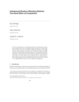 Unbalanced Random Matching Markets: the Stark Effect of Competition