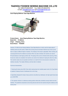 Auto-Flipping Mattress Tape Edge Machine.Pdf