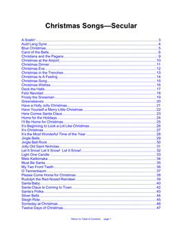 Christmas Songs—Secular