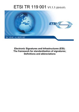 Etsi Tr 119 001 V1.1.1 (2015-07)