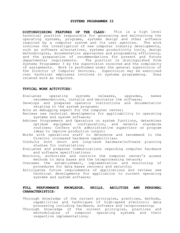 Systems Programmer Ii