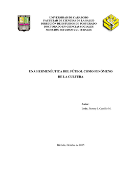 Una Hermenéutica Del Fútbol Como Fenómeno De La Cultura