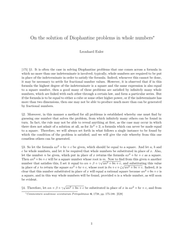 On the Solution of Diophantine Problems in Whole Numbers∗