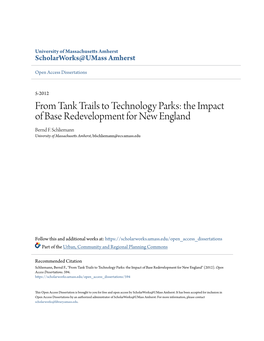 The Impact of Base Redevelopment for New England Bernd F