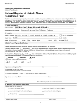 NPS Form 10 900 OMB No. 1024 0018