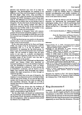 Ring Chromosome 4 49,XXXXY Patients Is Related to the Age of the Mother