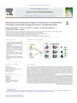 Quantifying and Evaluating the Impacts of Cooperation in Transboundary River Basins on the Water-Energy-Food Nexus: the Blue Nile Basin