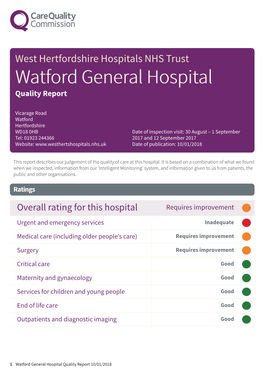 Watford General Hospital Newapproachcomprehensive Report