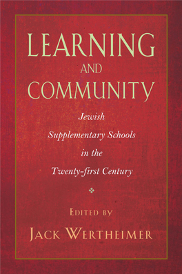 Jewish Supplementary Schools in the Twenty-First Century