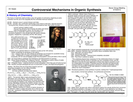 Controversial Mechanisms in Organic Synthesis 9/18/2010