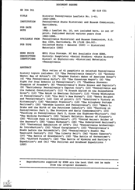 DOCUMENT RESUME ED 304 351 SO 019 E31 TITLE Historic