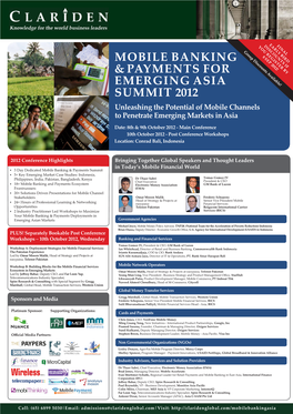 Mobile Banking & Payments for Emerging Asia Summit 2012
