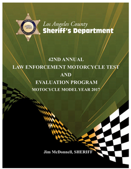 42Nd Annual Law Enforcement Motorcycle Test and Evaluation Program Motocycle Model Year 2017