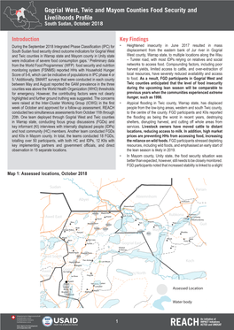 Gogrial West, Twic and Mayom Counties Food Security and Livelihoods Profile South Sudan, October 2018