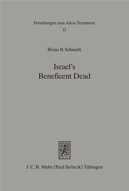 Israel's Beneficent Dead