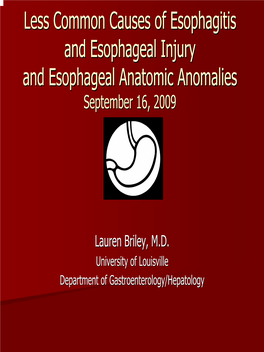 Esophagitis September 16, 2009