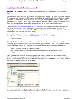 Stay in Sync with Gcal and Thunderbird. Page 1 of 5