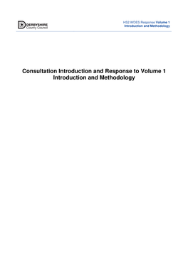 HS2 Consultation Response to Volume 1