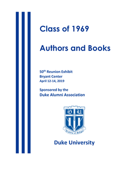 Class of 1969 Authors and Books