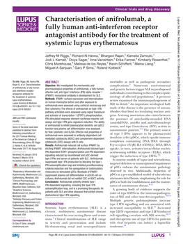 Characterisation of Anifrolumab, a Fully Human Anti-Interferon Receptor